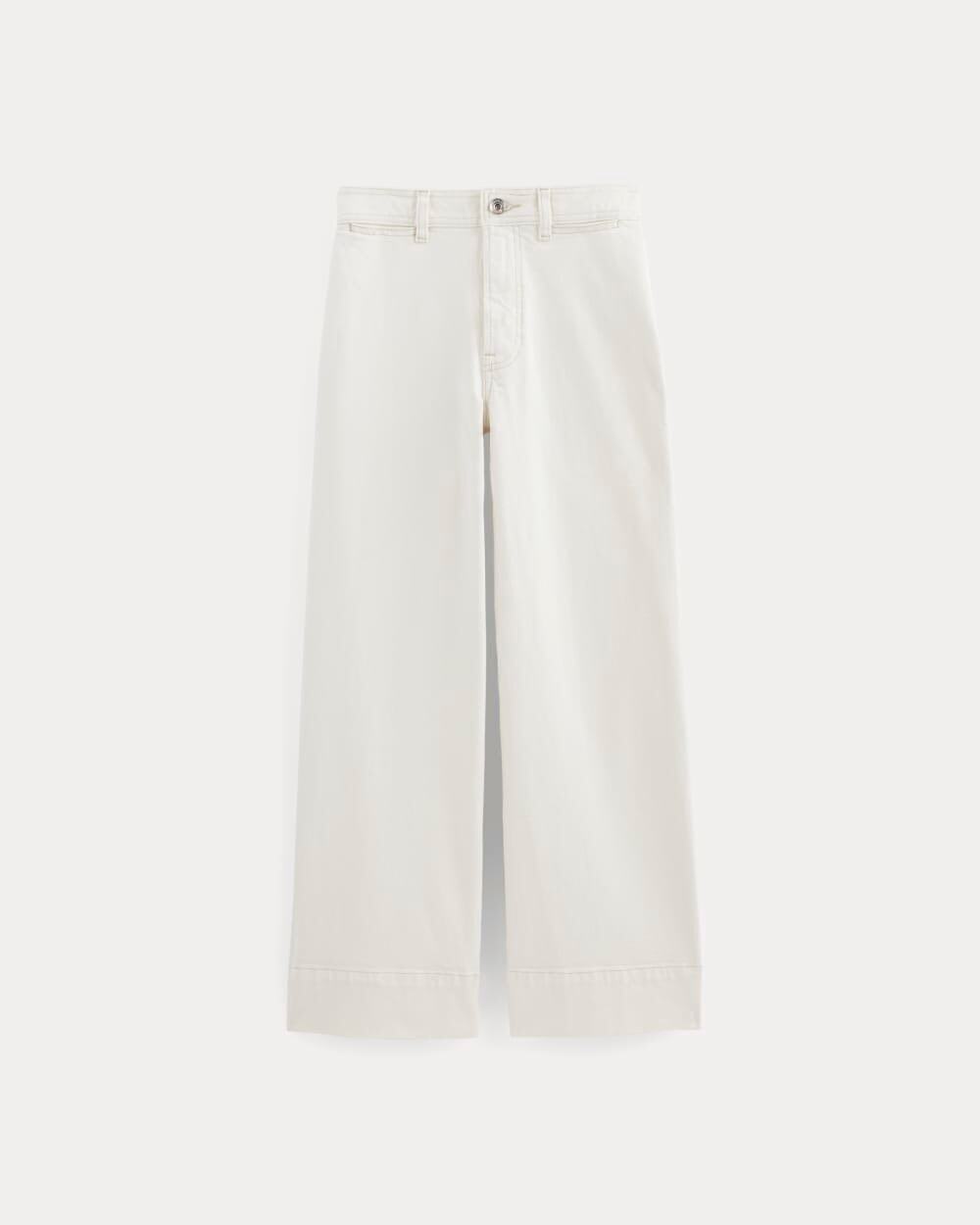 Everlane Ecru Mariner Cropped Wide Leg Jean Size 4 Minimal Norm